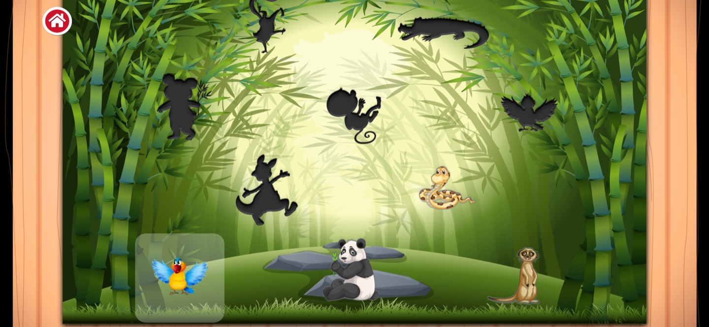 PuzzleShadow : associer les animaux à leurs ombres dans la jungle